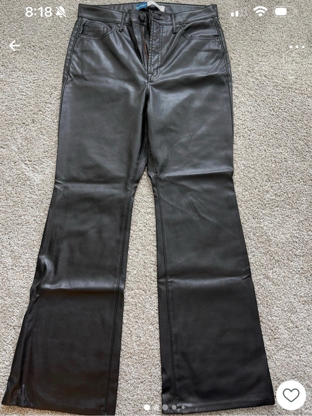 Old Navy Black Women’s Faux Leather Flared Jeans